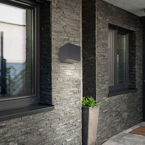 Applique murale d'extérieur LED aluminium verre IP54 anthracite spot spot