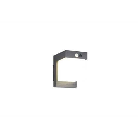 Applique murale d'extérieur LED, éclairage de façade, noir, capteur, batterie, L 15,5 cm