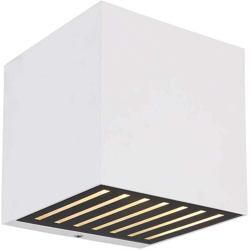 Applique murale d'extérieur LED en aluminium et verre IP54, spot blanc