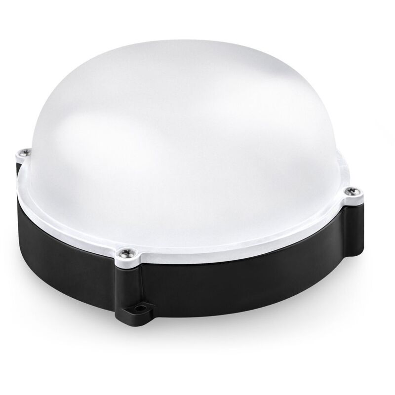 Alfa - Applique murale extérieure led ronde en métal ip65 noire 12w chaude Alfa - Applique murale extérieure led ronde en métal ip65 noire 12w chaude