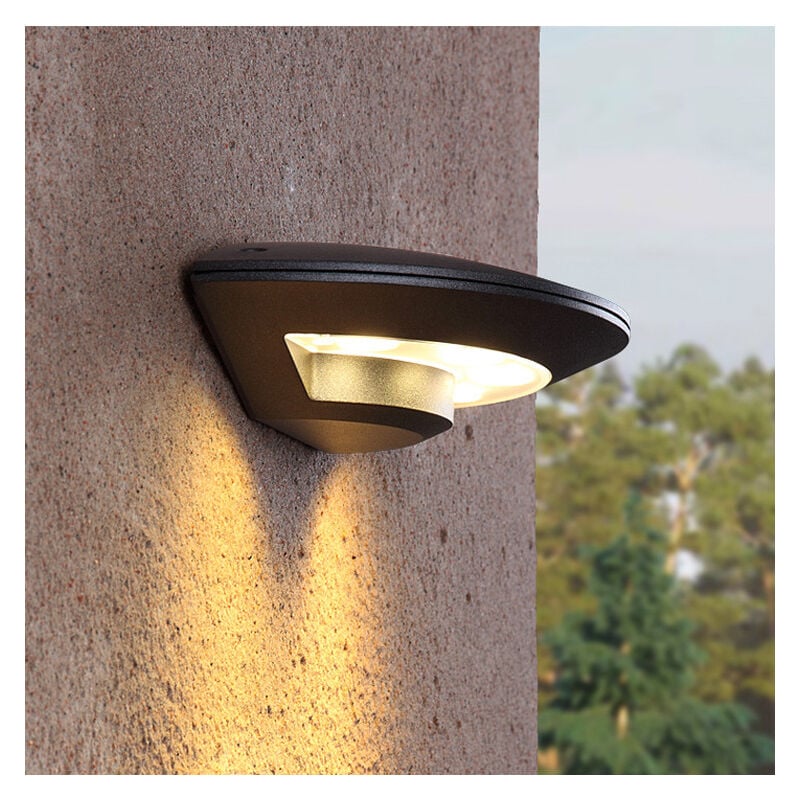 Applique murale d'extérieur moderne led étanche IP65 blanc chaud demi-cercle noir appliques murales pour maison, allée, escalier, garage 4 w économe