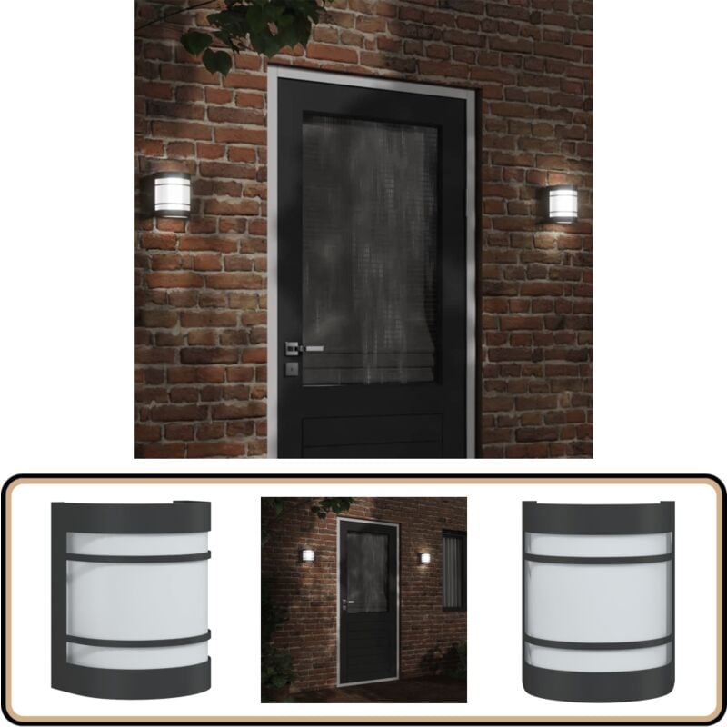 Applique murale d'extérieur noir acier inoxydable - Applique Murale Exterieure - Éclairage Extérieur - Luminaire Mural - Lampadaire Extérieur