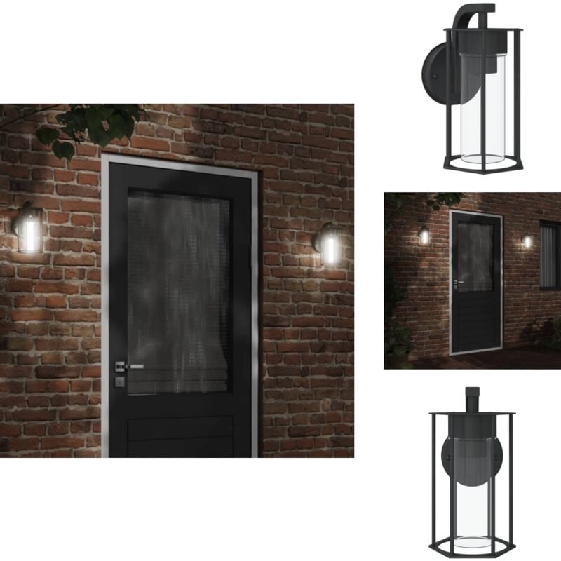 Applique murale d'extérieur noir acier inoxydable - Applique Murale Exterieure - Éclairage Extérieur - Luminaire Mural - Lampadaire Extérieur