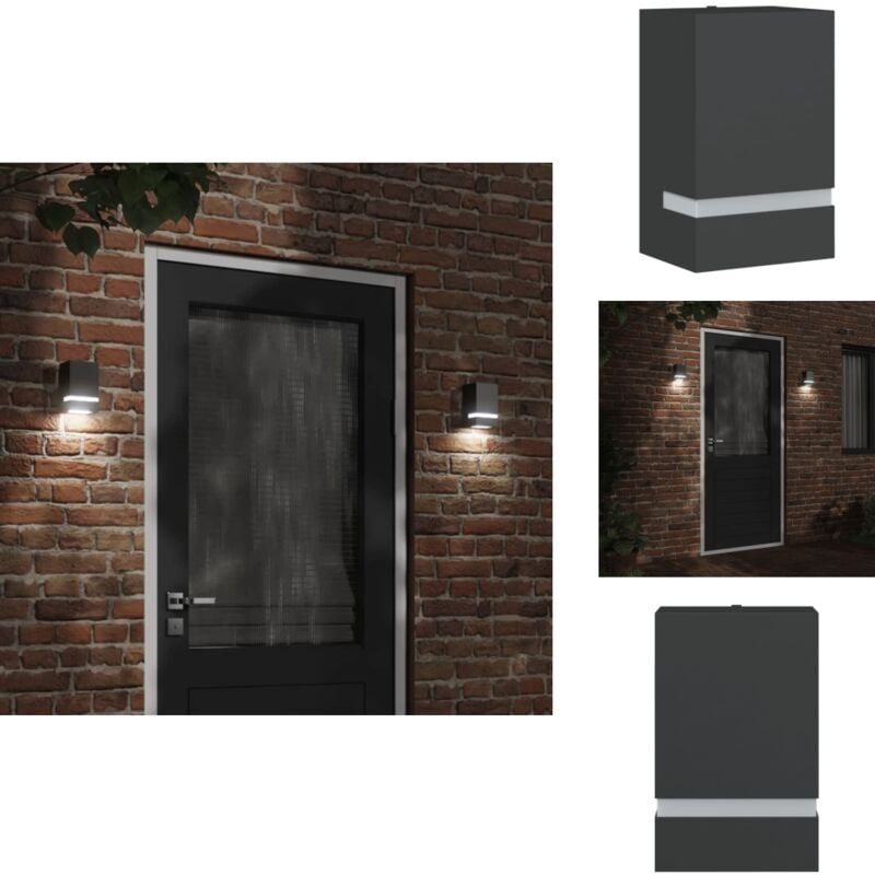 Applique murale d'extérieur noir acier inoxydable - Applique Murale Exterieure - Éclairage Extérieur - Luminaire Mural - Lampadaire Extérieur