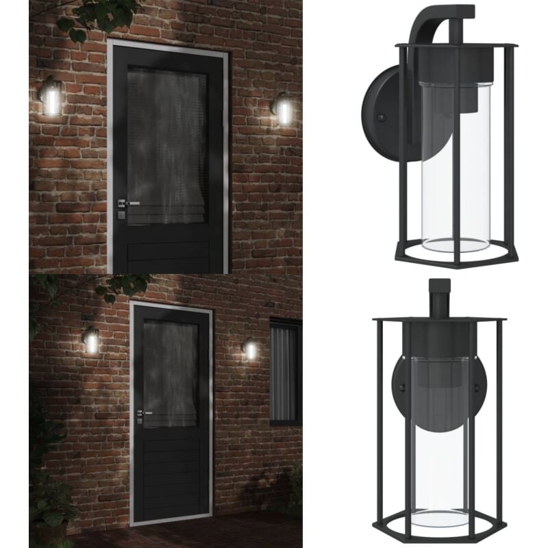 Applique murale d'extérieur noir acier inoxydable - Applique Murale Exterieure - Éclairage Extérieur - Luminaire Mural - Lampadaire Extérieur