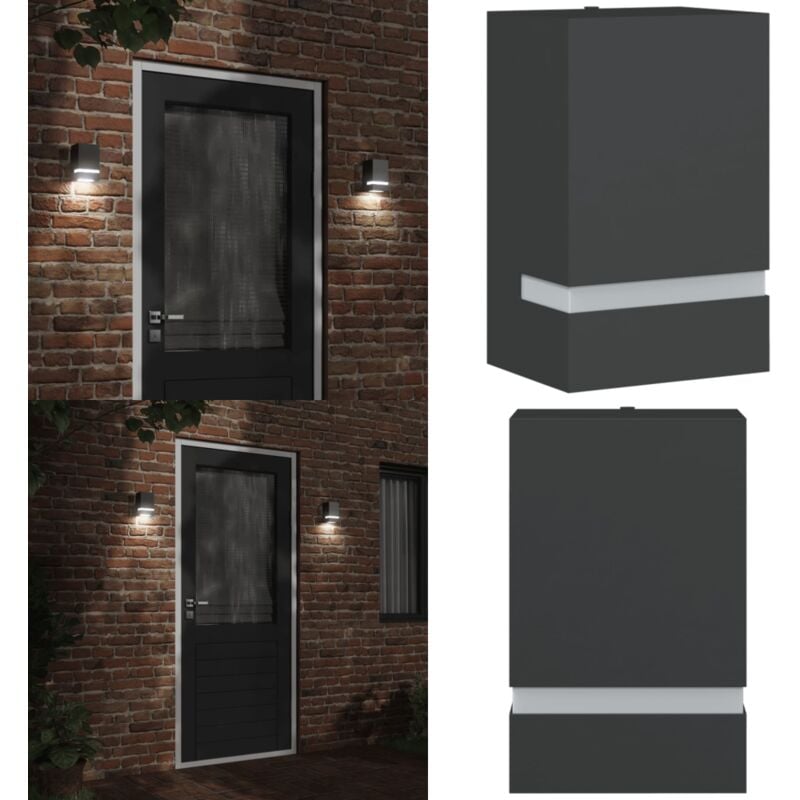 Applique murale d'extérieur noir acier inoxydable - Applique Murale Exterieure - Éclairage Extérieur - Luminaire Mural - Lampadaire Extérieur