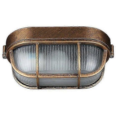 Applique murale d'extérieur ovale en aluminium moulé sous pression, style marin, industriel vintage, lampe de bateau, décoration murale pour patio ou couloir