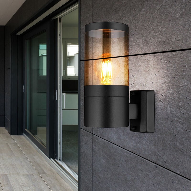 Applique murale led d'extérieur en acier inoxydable Lampes d'extérieur Maison Applique murale en acier inoxydable, noir fumé, 7W 806lm blanc chaud,