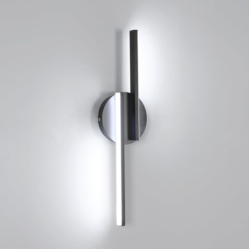 Applique murale d'intérieur, applique moderne 9W, lumière froide 6500 k 1800 lm pour chambre à coucher, salon, couloir, escaliers, 45 cm - Comely