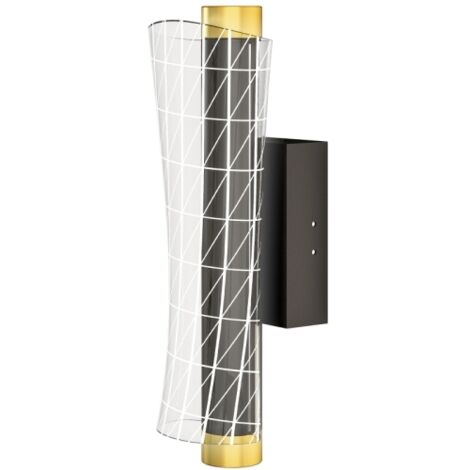 Applique murale d'intérieur avec lumière LED, design grille, lampe de chevet à intensité variable, lampe de couloir pour salon, chambre, métal, noir