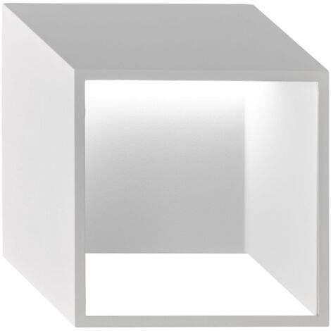Applique murale d'intérieur LED moderne couloir lampe applique murale LED escalier mur intérieur blanc, spot vers le bas métal, 5,5W 400Lm blanc chaud, LxlxH 25x9,2x25 cm, Wofi 4416.01.06.8000