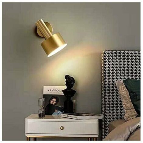 Applique Murale D'Intérieur Moderne Dorée E27 - Lampe Murale Créative - Bras Pivotant Réglable Avec Abat-Jour Pour Chambre À Coucher, Couloir, Escalier - Applique Murale Simple De Style Indus