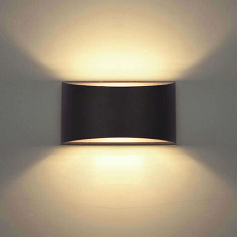 Applique murale d'intérieur noir 7W – Aluminium – Intensité variable – Lumière blanche chaude 3000K – Pour salon et chambre