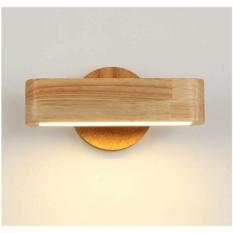 Applique murale d'intérieur vintage en bois, luminaire de salle de bain moderne, lampe de chevet marron