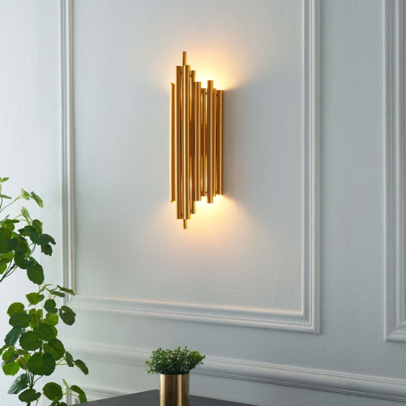 Applique murale dorée en aluminium - Rosela