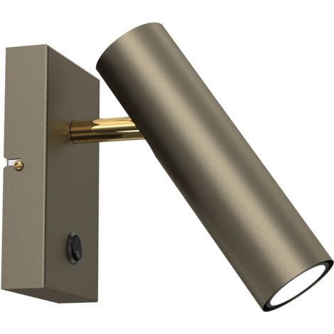 Applique murale dorée orientable GU10 avec interrupteur