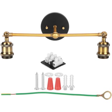 Applique Murale Double E27 Style Rétro en Fer Forgé - Lampe Décorative AC85-265V