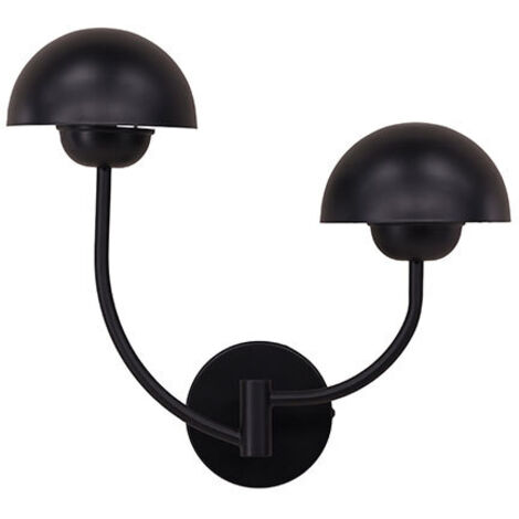 Applique murale double en métal - Noir - Lyckorna