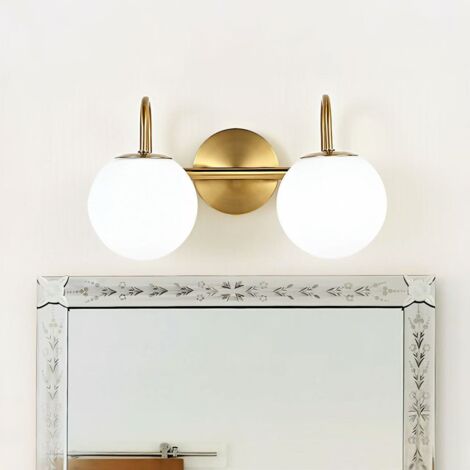 Applique murale double en métal, suspension G9 avec abat-jour en verre, lampe de miroir de salle de bain, lampe de chevet, lampe de lecture