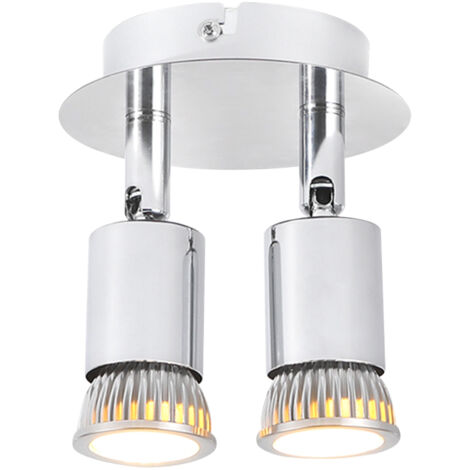 Applique murale double H C85-265V avec douille GU10, éclairage directionnel et angle d'éclairage réglable pour cuisine, couloir ou salle de bain.