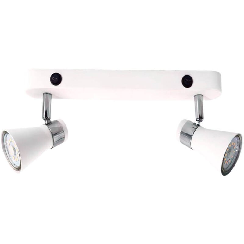 Applique murale double linéaire avec interrupteur Série Selna GU10 Blanc