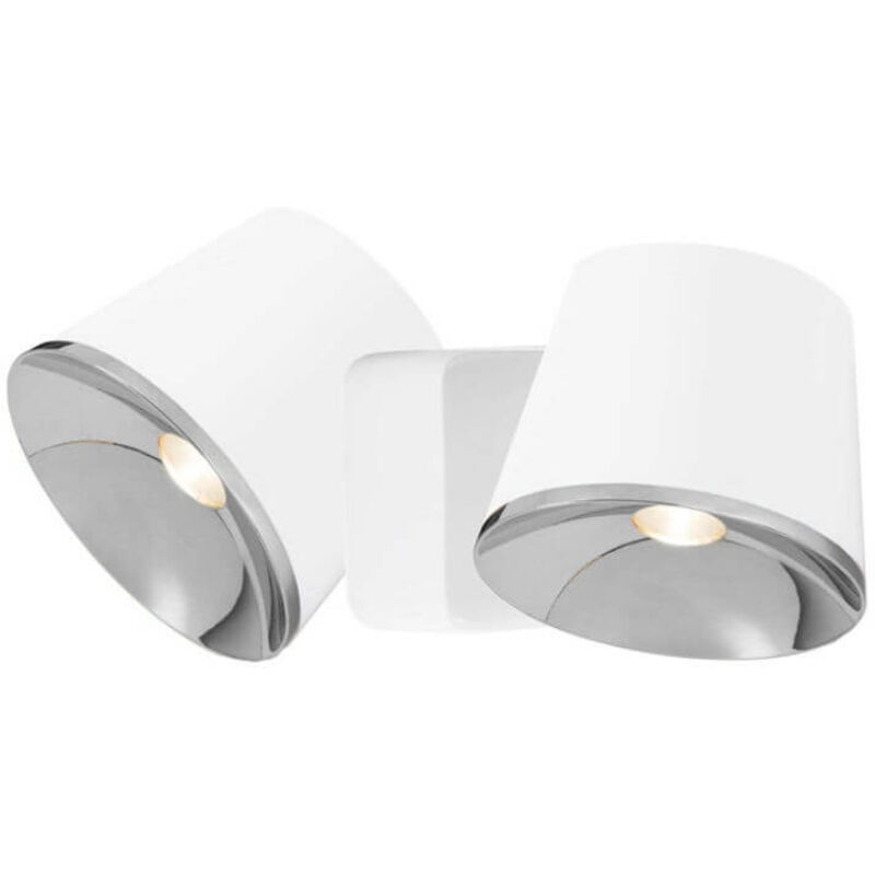 LEDS C4 LEDS-C4 Drone Applique 2 foyers LED, blanc/chrome , fin de s&eacute;rie
