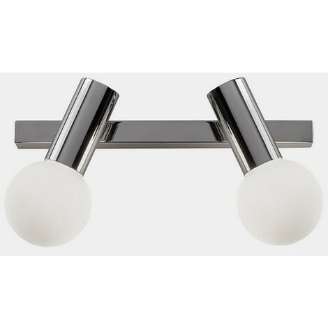 Applique salle de bain Ainsley, chrome poli, verre opale, 2 LED