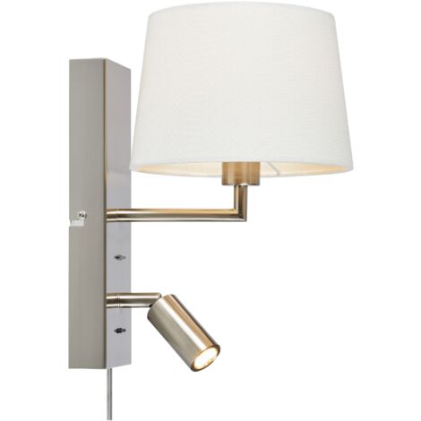 Applique murale e14led acier et blanche double eclairage - markslojd - como 88854856 88854856 88854856 88854856