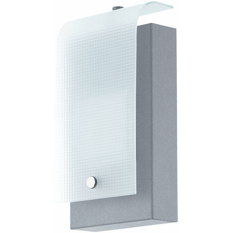 Applique murale, éclairage extérieur, jardin, argent, lampe d'extérieur, applique murale maison, balcon, acier galvanisé, 1x LED 3,7 watts, 320 lumens, blanc chaud, LxlxH 12x7x22,5 cm