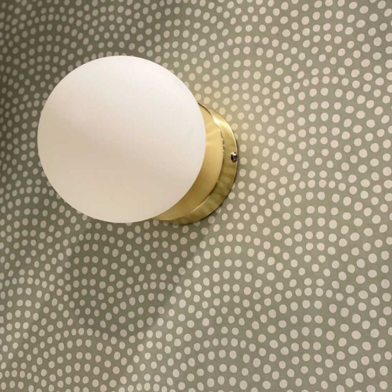 Wadiga - Applique murale Vintage en verre blanc et métal doré