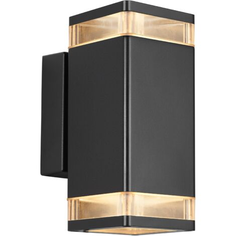 Applique murale ELM Double Aluminium Noir, H.23.4 - IP44 - GU10 /Nordlux Extérieur