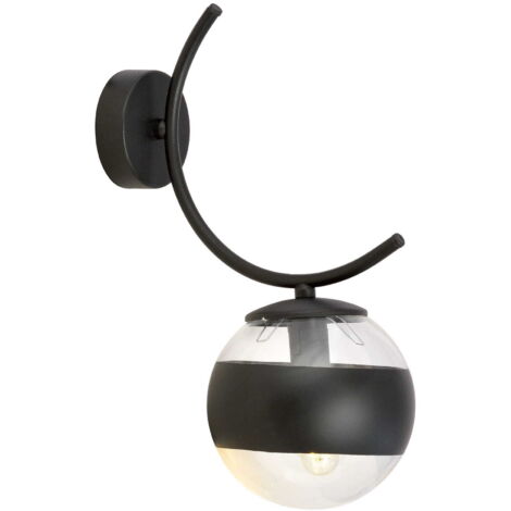 Applique murale Emibig Boston noire verre E14 10W IP20