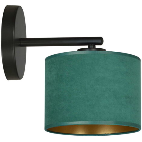 Applique murale Emibig Hilde verte/noire E27 laiton