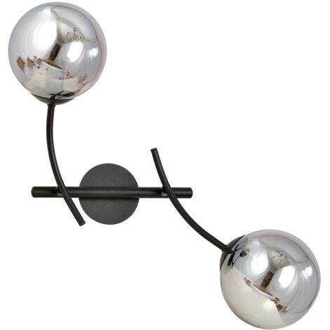 Applique murale Emibig Hunter 2xE14 noir graphite verre