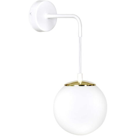 Applique murale Emibig OGNIS blanc/or verre acier E14 1L