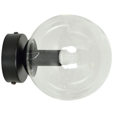 Applique murale Emibig ROSSI noir verre transparent E14