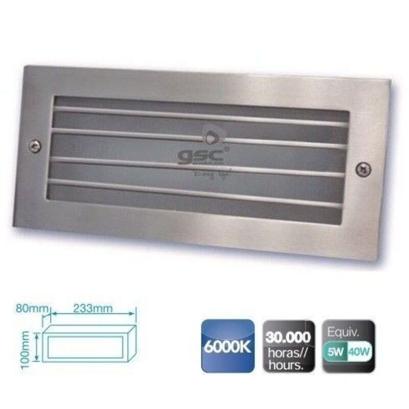 Applique murale en aluminium avec grille led 5W pour encastrement GSC 0703406