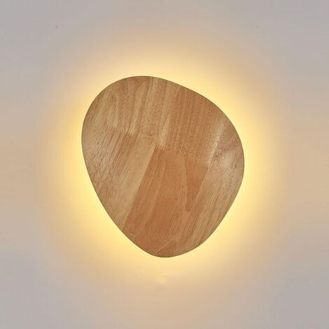 Applique murale en bois LED 3000K – Design nordique géométrique – Éclairage mural moderne pour salon et chambre – Matériaux bois et fer