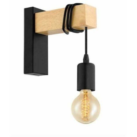 Applique murale en bois "Ruder" E27 Noir
