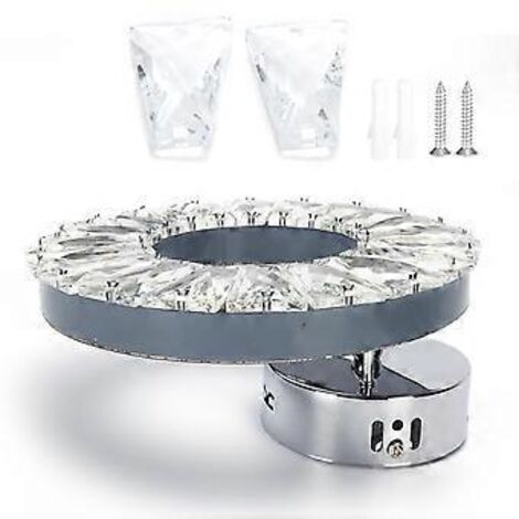 Applique murale en cristal 12 W en acier inoxydable, lampe décorative pour couloir d'hôtel ou escalier, 85-265 V, blanc