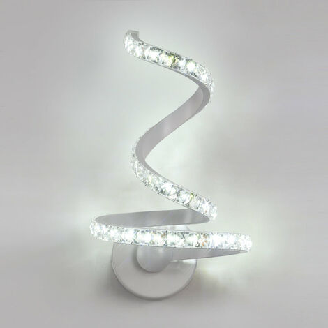 Applique Murale en Cristal, Applique Murale Intérieur LED 12W, Applique Cristal Nordique Décoration pour Chambre à Coucher, Chevet, Blanc Froid