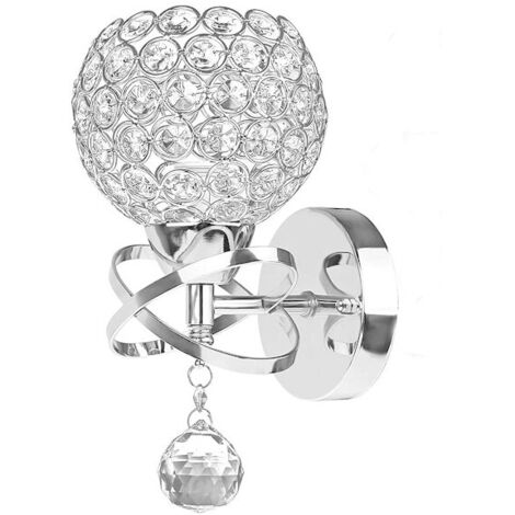 Applique murale en cristal, éclairage LED, élégante finition chromée dorée, lampe moderne pour salon, couleur chromée, 1 pièce