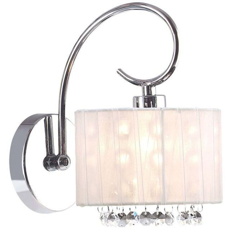 Italux - Span - Applique murale chrome 1 lumière avec abat-jour en cristal, E14 Italux - Span - Applique murale chrome 1 lumière avec abat-jour en cristal, E14