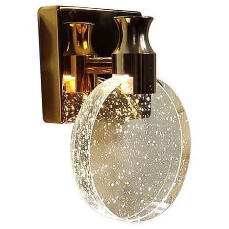Applique murale en cristal, style nordique, lampe murale simple et créative pour chambre, table de chevet, salon, salle de bain, commode, couloir (doré, S)