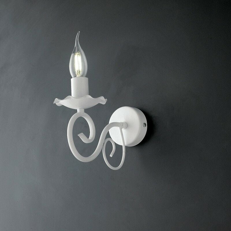 Bonetti Illumina - Applique murale en fer blanc Shabby une lumière 17x h23 cm