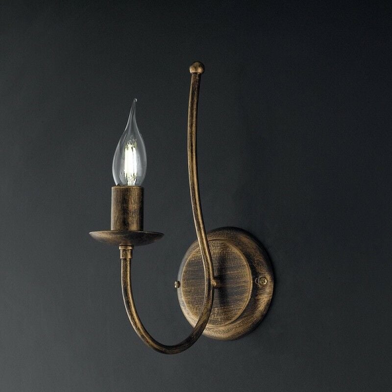 Bonetti Illumina - Applique murale en fer marron doré une lumière 21x h31 cm