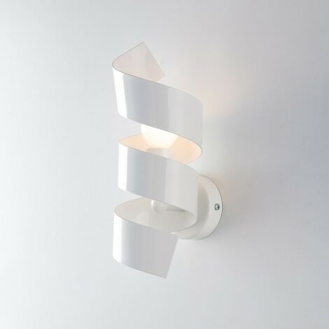 Applique murale en fer spirale moderne une lumière Blanc 13x h28 cm