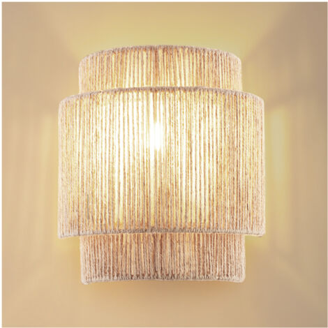 Applique murale en jute avec structure acier style bohème 40W