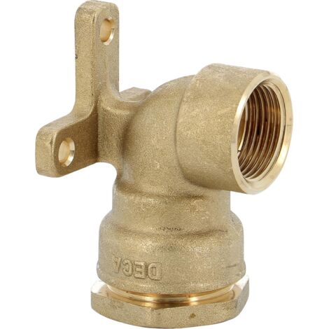 Applique murale en laiton - Pour raccordement polyéthylène - Diamètre 20 mm - 15/21 - Bois