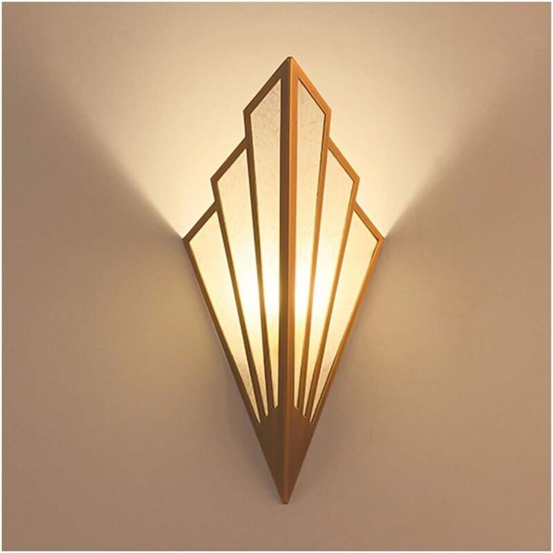 Applique Murale en LED en Forme D'éventail ，Abat-Jour en Fer Forgé D'époque, Applique Murale Art Deco for Salon justement Parfait, Applique Art Deco